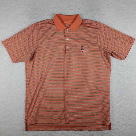 Fairway & Greene Other - F G Tech Polo Shirt Mens XL Orange White Striped Performance Fairway‎ Greene